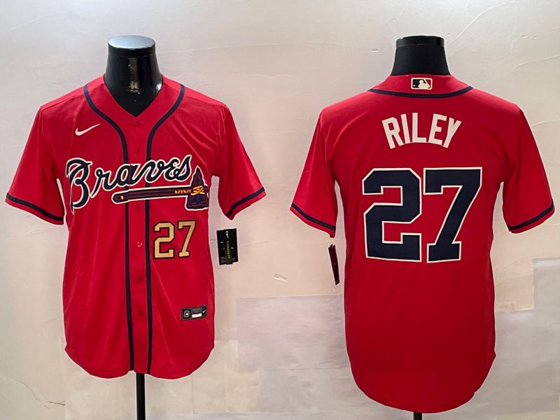 Men Atlanta Braves #27 Riley Red Game 2024 Nike MLB Jersey style 3->atlanta braves->MLB Jersey